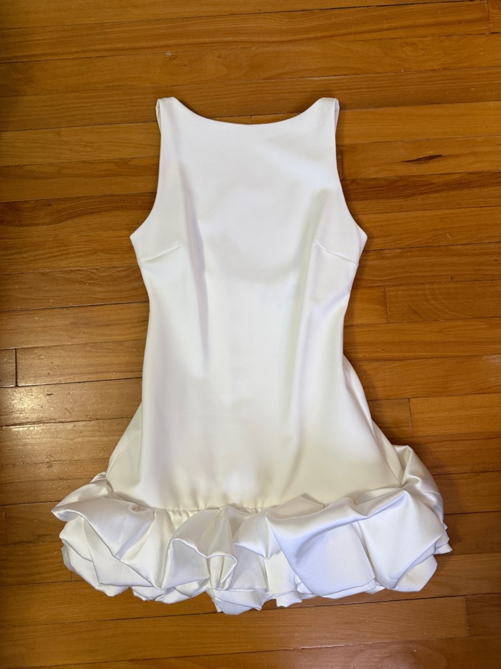 White Ruffle Hem Dress